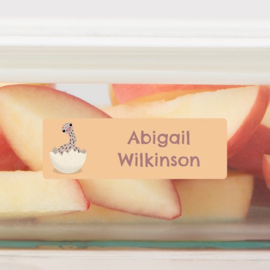 可愛いハッチングベビーダチョウパーソナライズされた漫画 ラベル (貼付)