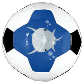 可愛いハッピーかわいいイルカ漫画 サッカーボール (回転)