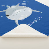 可愛いハッピーかわいいイルカ漫画 シェルパブランケット (3/4)