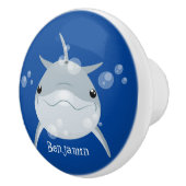 可愛いハッピーかわいいイルカ漫画 セラミックノブ (右)