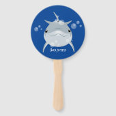 可愛いハッピーかわいいイルカ漫画 ハンドファン (裏面)