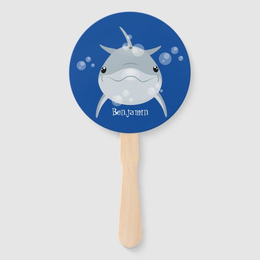 可愛いハッピーかわいいイルカ漫画 ハンドファン (正面)