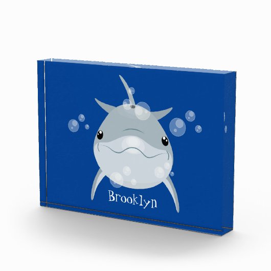 可愛いハッピーかわいいイルカ漫画 フォトブロック (右)