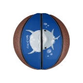 可愛いハッピーかわいいイルカ漫画 ミニバスケットボール (縦)