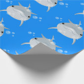 可愛いハッピーかわいいイルカ漫画 ラッピングペーパー (角)