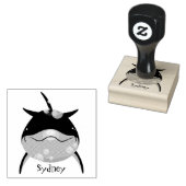 可愛いハッピーかわいいイルカ漫画 ラバースタンプ (押印)