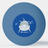 可愛いハッピーかわいいイルカ漫画 卓球ボール (裏面)