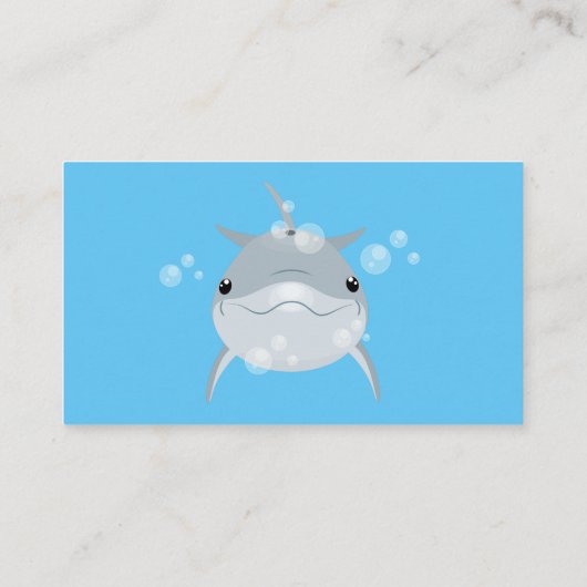 可愛いハッピーかわいいイルカ漫画 名刺 (裏面)