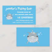 可愛いハッピーかわいいイルカ漫画 名刺 (正面/裏面)