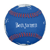 可愛いハッピーかわいいイルカ漫画 野球ボール (正面)