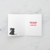 可愛いハッピーイースターバニーと黄色いポープリント シーズンカード (内部)