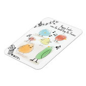 可愛いハッピーイースター、鳥も歌う マグネット (左側)