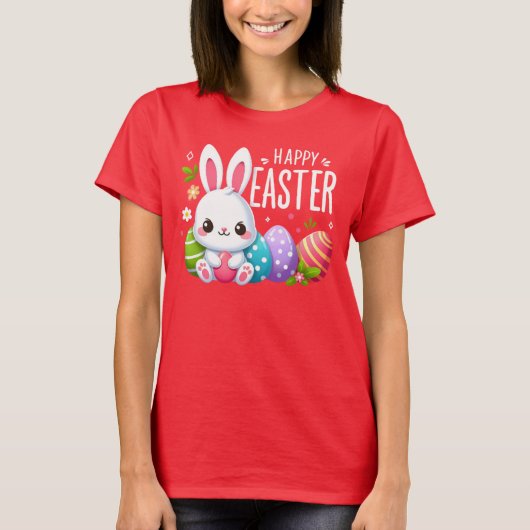 可愛いハッピーイースター Tシャツ (正面)