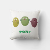 可愛いハッピーオリーブが漫画を歌う クッション (正面)