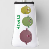 可愛いハッピーオリーブが漫画を歌う ゴルフヘッドカバー (回転90)