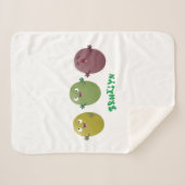 可愛いハッピーオリーブが漫画を歌う シェルパブランケット (正面(横))