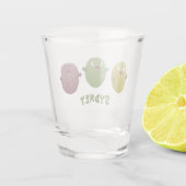 可愛いハッピーオリーブが漫画を歌う ショットグラス (裏面)