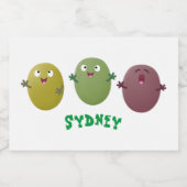 可愛いハッピーオリーブが漫画を歌う フードラベル (シングルラベル)