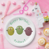 可愛いハッピーオリーブが漫画を歌う ペーパープレート (パーティー)