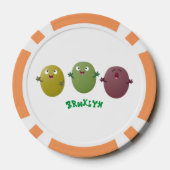 可愛いハッピーオリーブが漫画を歌う ポーカーチップ (裏面)