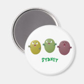 可愛いハッピーオリーブが漫画を歌う マグネット (正面/裏面)