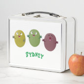 可愛いハッピーオリーブが漫画を歌う メタルランチボックス (インサイチュ)