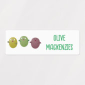 可愛いハッピーオリーブが漫画を歌パーソナライズされたう ラベル (デザイン2)