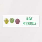 可愛いハッピーオリーブが漫画を歌パーソナライズされたう ラベル (デザイン1)