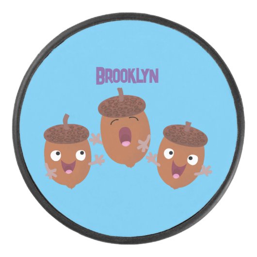 可愛いハッピーコーンが漫画を歌子供へう アイスホッケーパック (正面)