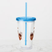 可愛いハッピーコーンが漫画を歌子供へう アクリルタンブラー (右)