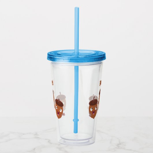 可愛いハッピーコーンが漫画を歌子供へう アクリルタンブラー (右)