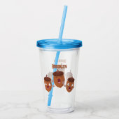 可愛いハッピーコーンが漫画を歌子供へう アクリルタンブラー (裏面)