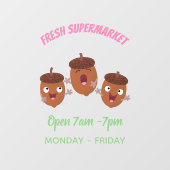 可愛いハッピーコーンが漫画を歌子供へう ウィンドウサイン (シート)