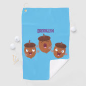 可愛いハッピーコーンが漫画を歌子供へう ゴルフタオル (インサイチュ)