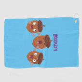 可愛いハッピーコーンが漫画を歌子供へう ゴルフタオル (横)