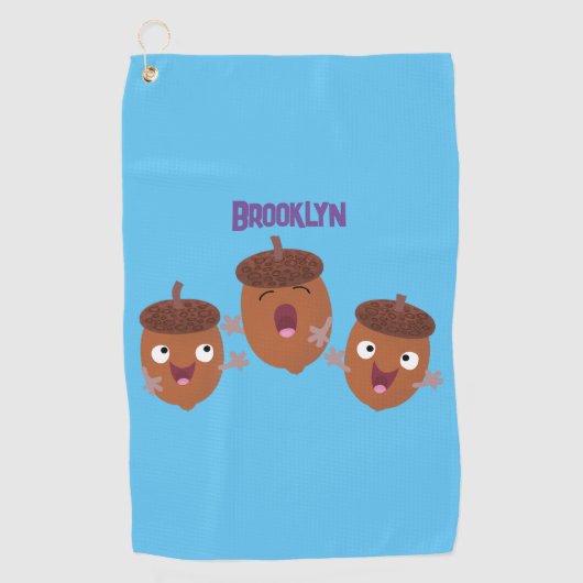 可愛いハッピーコーンが漫画を歌子供へう ゴルフタオル (正面)