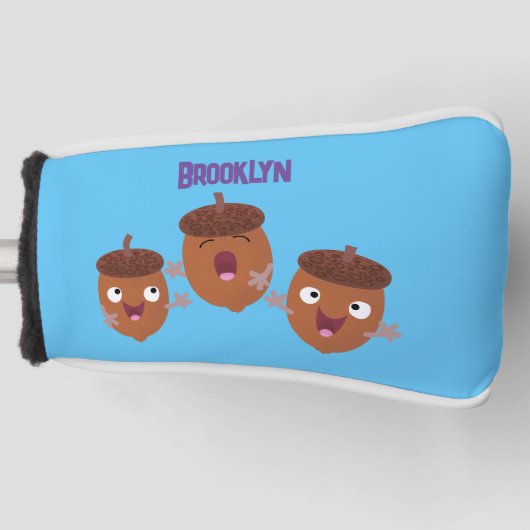 可愛いハッピーコーンが漫画を歌子供へう ゴルフヘッドカバー (正面)