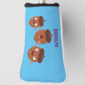 可愛いハッピーコーンが漫画を歌子供へう ゴルフヘッドカバー (回転90)