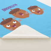 可愛いハッピーコーンが漫画を歌子供へう シェルパブランケット (3/4)