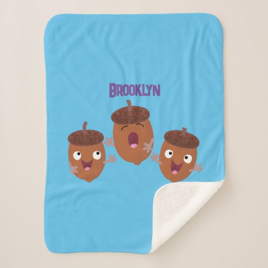 可愛いハッピーコーンが漫画を歌子供へう シェルパブランケット (正面)