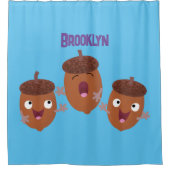 可愛いハッピーコーンが漫画を歌子供へう シャワーカーテン (正面)