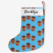 可愛いハッピーコーンが漫画を歌子供へう スモールクリスマスストッキング (裏面)