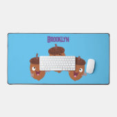 可愛いハッピーコーンが漫画を歌子供へう デスクマット (キーボード&マウス)