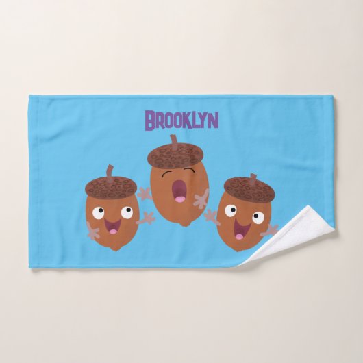 可愛いハッピーコーンが漫画を歌子供へう バスタオルセット (ハンドタオル)