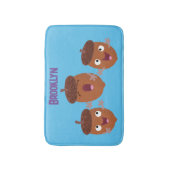 可愛いハッピーコーンが漫画を歌子供へう バスマット (正面縦)