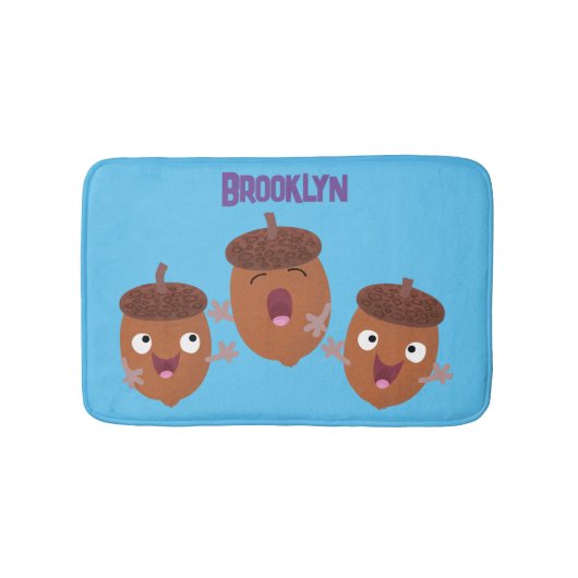 可愛いハッピーコーンが漫画を歌子供へう バスマット (正面)