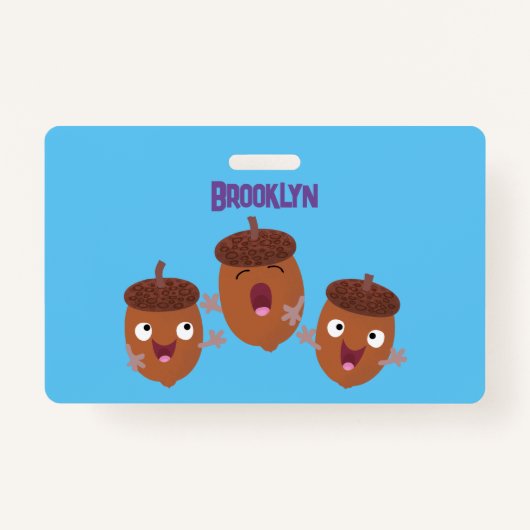 可愛いハッピーコーンが漫画を歌子供へう バッジ (正面)