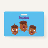 可愛いハッピーコーンが漫画を歌子供へう バッジ (裏面)