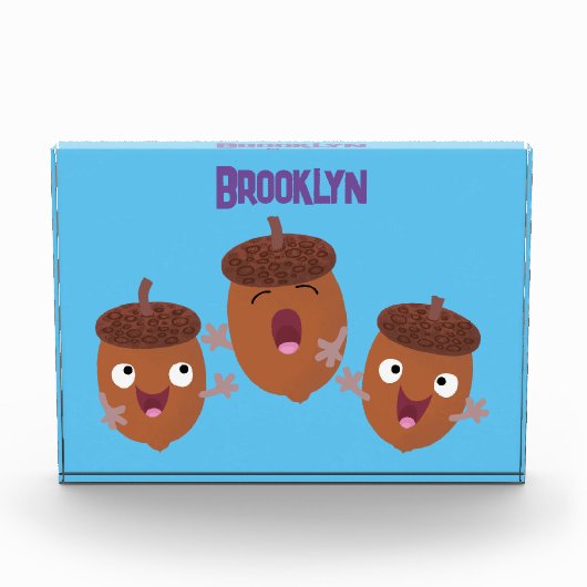 可愛いハッピーコーンが漫画を歌子供へう フォトブロック (正面)