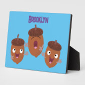 可愛いハッピーコーンが漫画を歌子供へう フォトプラーク (側面)